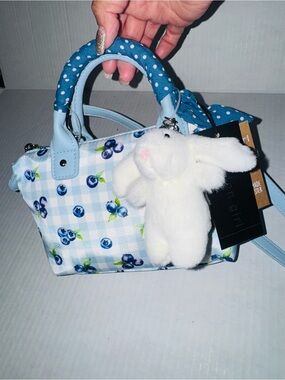 Madden Girl Blueberry Mini Crossbody Bag Purse Scarf Charms BNWT